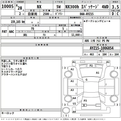 Lexus NX  с аукциона в Японии