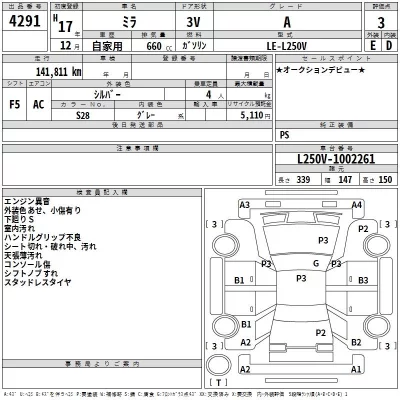 Daihatsu MIRA  с аукциона в Японии