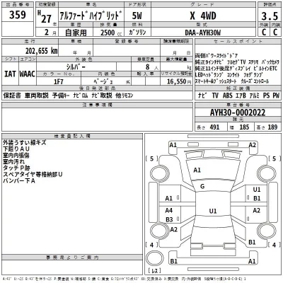 Toyota ALPHARD  с аукциона в Японии