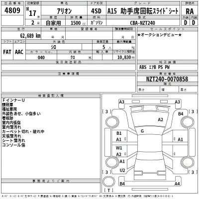 Toyota ALLION  с аукциона в Японии
