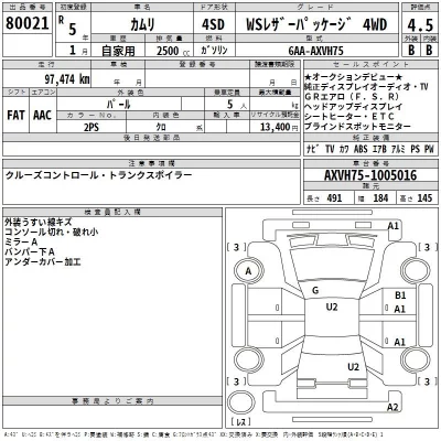 Toyota CAMRY  с аукциона в Японии