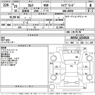 Toyota CAMRY  с аукциона в Японии