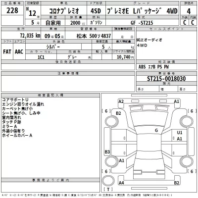 Toyota CORONA PREMIO  с аукциона в Японии