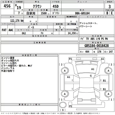 Toyota CROWN  с аукциона в Японии