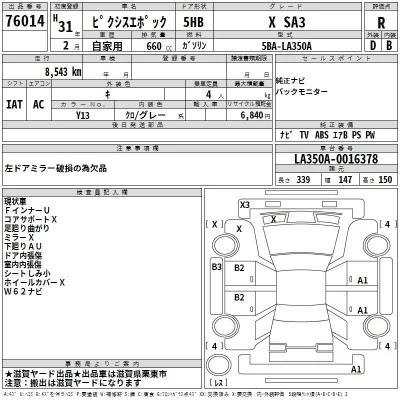 Toyota PIXIS EPOCH  с аукциона в Японии