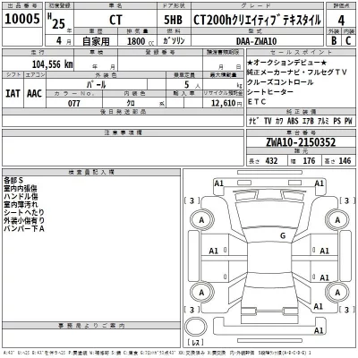 Lexus CT  с аукциона в Японии