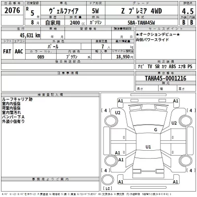 Toyota VELLFIRE  с аукциона в Японии
