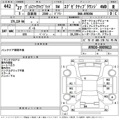 Toyota VELLFIRE  с аукциона в Японии