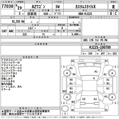Mazda AZ WAGON  с аукциона в Японии