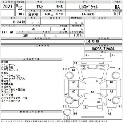 Suzuki ALTO  с аукциона в Японии