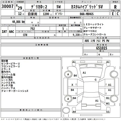 Mitsubishi DELICA D2  с аукциона в Японии
