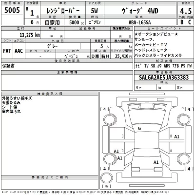 Rover RANGE ROVER  с аукциона в Японии