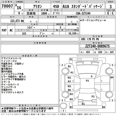 Toyota ALLION  с аукциона в Японии