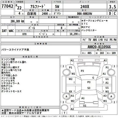 Toyota ALPHARD  с аукциона в Японии