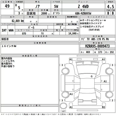 Toyota NOAH  с аукциона в Японии