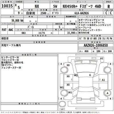 Lexus NX  с аукциона в Японии