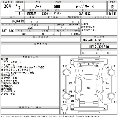 Nissan NOTE  с аукциона в Японии