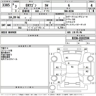 Mitsubishi EK WAGON  с аукциона в Японии