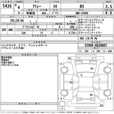 Daihatsu ATRAI VAN  с аукциона в Японии