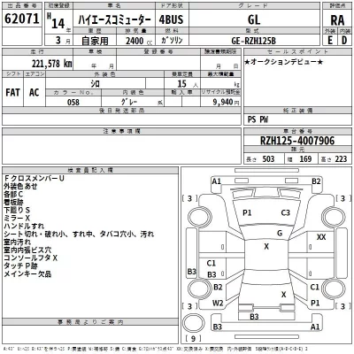 Toyota HIACE  с аукциона в Японии