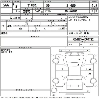 Toyota Prius  с аукциона в Японии