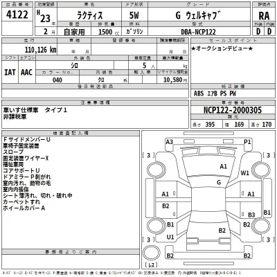 Toyota RACTIS  с аукциона в Японии