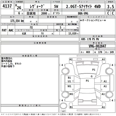 Subaru LEVORG  с аукциона в Японии