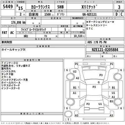 Toyota COROLLA RUNX  с аукциона в Японии