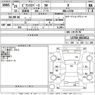 Toyota PIXIS SPACE  с аукциона в Японии