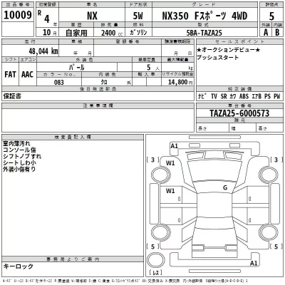Lexus NX  с аукциона в Японии