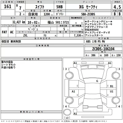 Suzuki SWIFT  с аукциона в Японии