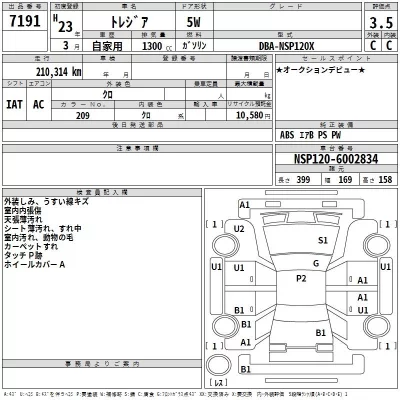 Subaru TREZIA  с аукциона в Японии