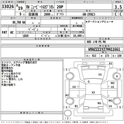 Volkswagen NEW BEETLE  с аукциона в Японии