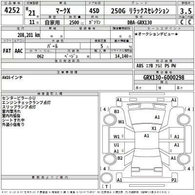 Toyota MARK X  с аукциона в Японии