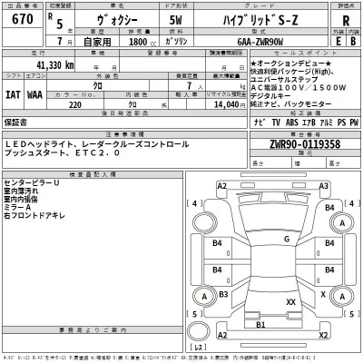 Toyota VOXY  с аукциона в Японии