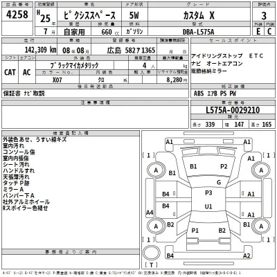 Toyota PIXIS SPACE  с аукциона в Японии