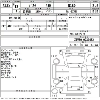 Toyota VISTA  с аукциона в Японии