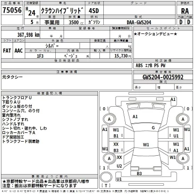 Toyota CROWN  с аукциона в Японии