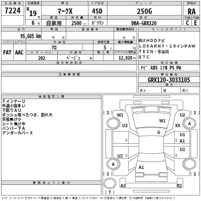 Toyota MARK X  с аукциона в Японии