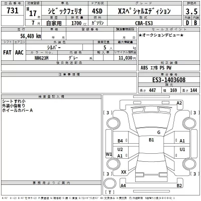 Honda CIVIC  с аукциона в Японии