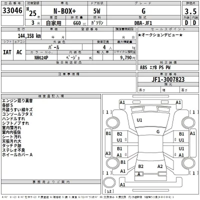 Honda N BOX PLUS  с аукциона в Японии