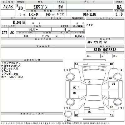 Mitsubishi EK WAGON  с аукциона в Японии