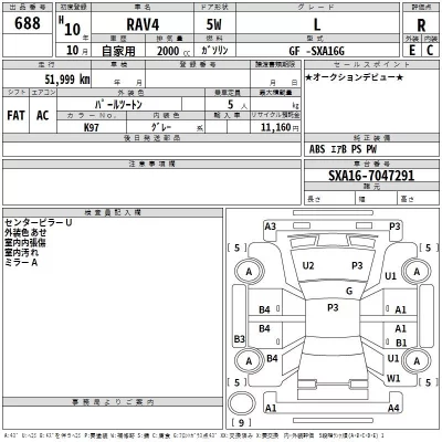 Toyota RAV4  с аукциона в Японии
