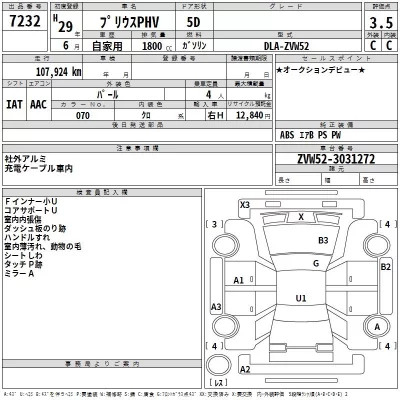 Toyota PRIUS PHV  с аукциона в Японии