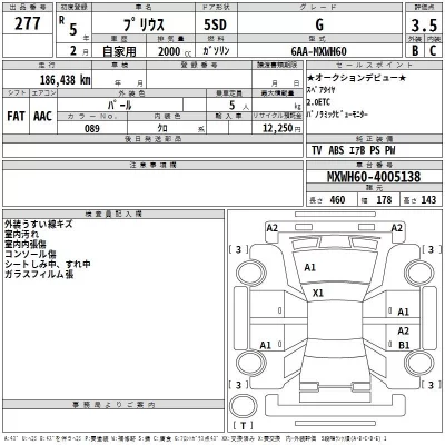 Toyota Prius  с аукциона в Японии