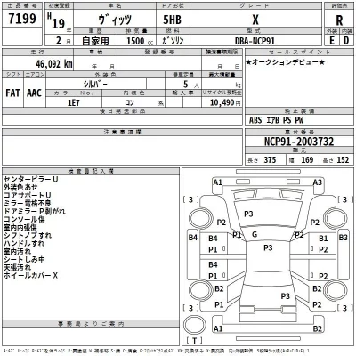 Toyota VITZ  с аукциона в Японии