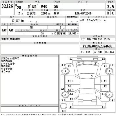 Volvo V40  с аукциона в Японии