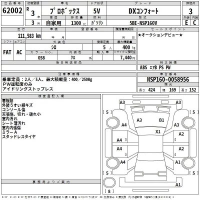 Toyota PROBOX  с аукциона в Японии