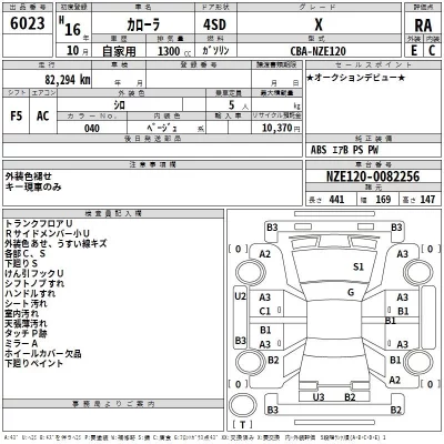 Toyota COROLLA  с аукциона в Японии
