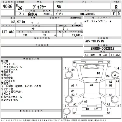 Toyota VOXY  с аукциона в Японии